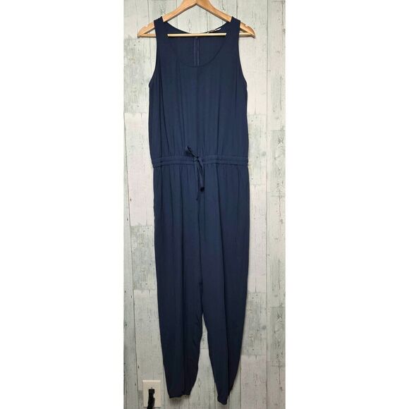 Cabi Drawstring Jogger Sleeveless Jumpsuit French Navy Sz. M - Picture 2 of 8